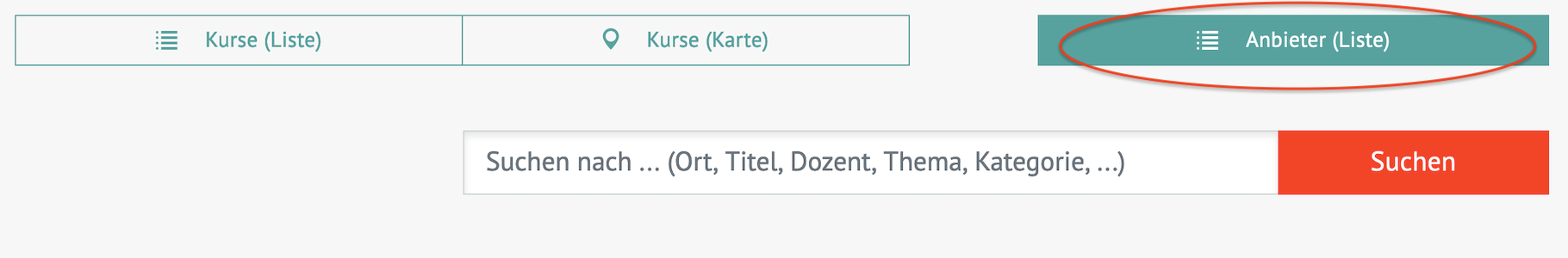 Anbieter Liste – Selektion Anbieter Liste - Selektion