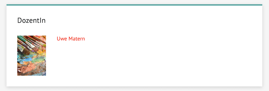 DozentIn Screenshot DozentIn Sektion in Kurs-Details