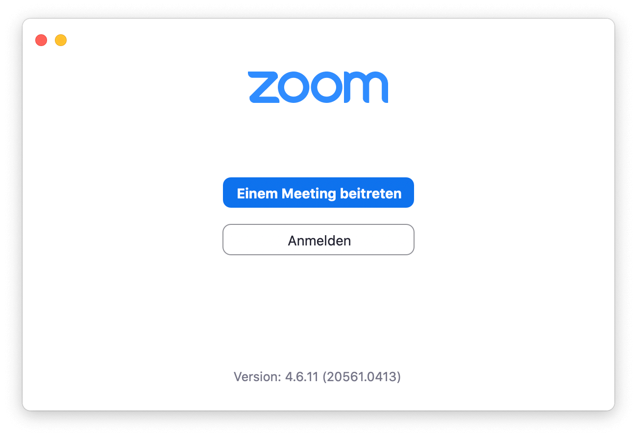 Zoom App starten